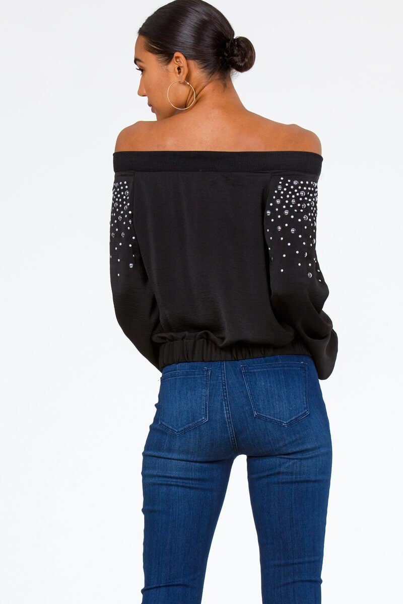 Faux Silk Studded Bomber Jacket