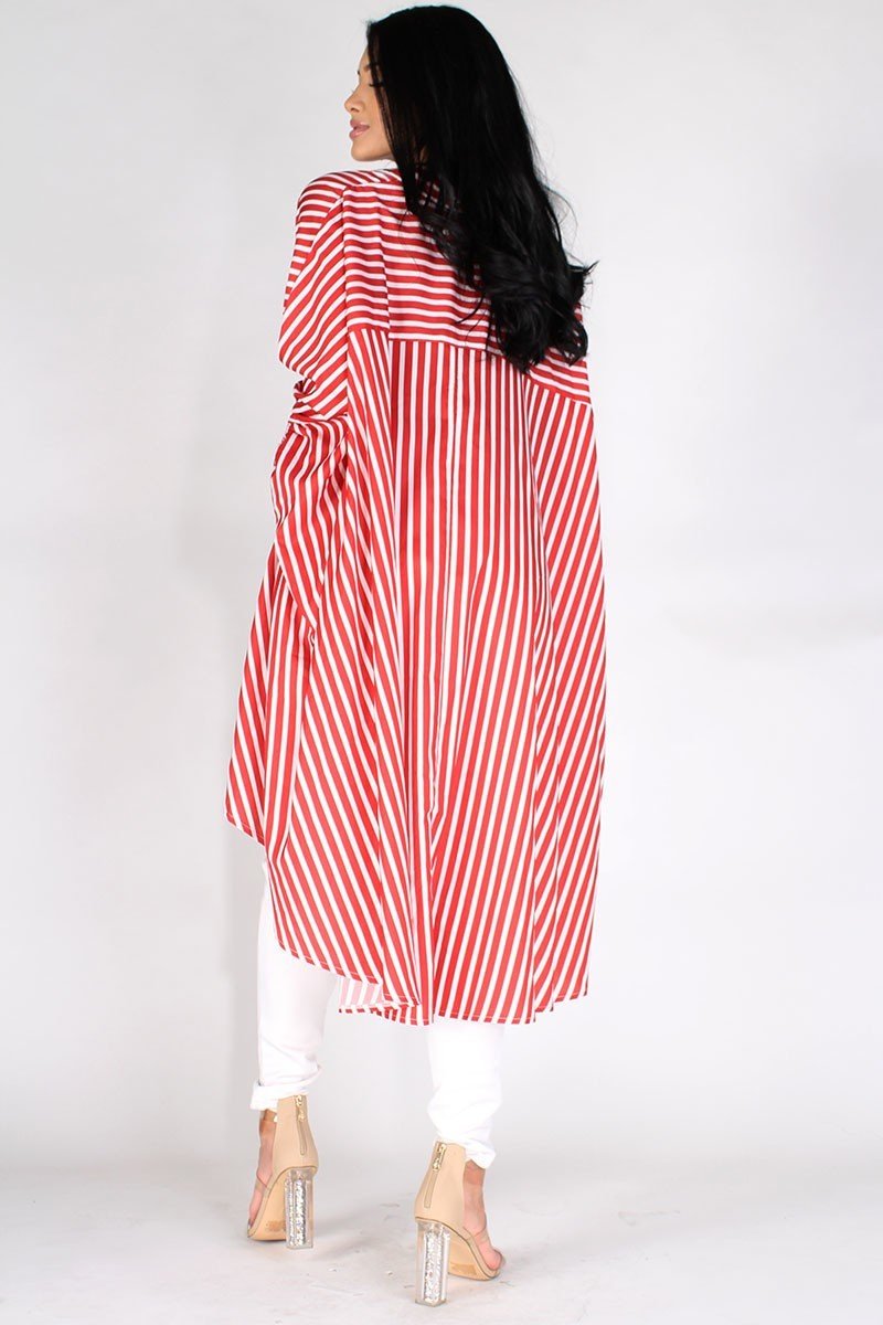 Hi Low Dolman Sleeve Stripe Top